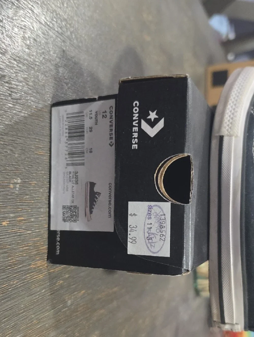 Converse Kids Low Top Sneakers - Black and White